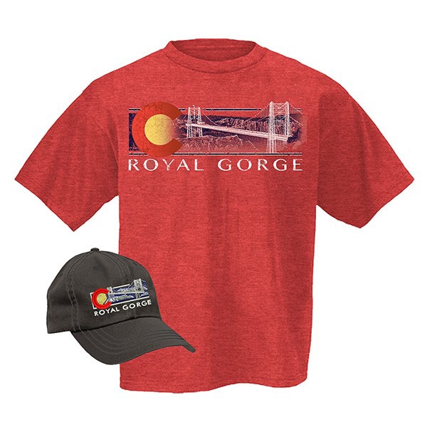ADULT HAT/TEE COMBO OMBRE ROYAL GORGE BRIDGE-RED HEATHER/CHARCOAL